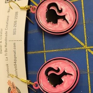 Barbie Pink Silhouette Dangle Earrings